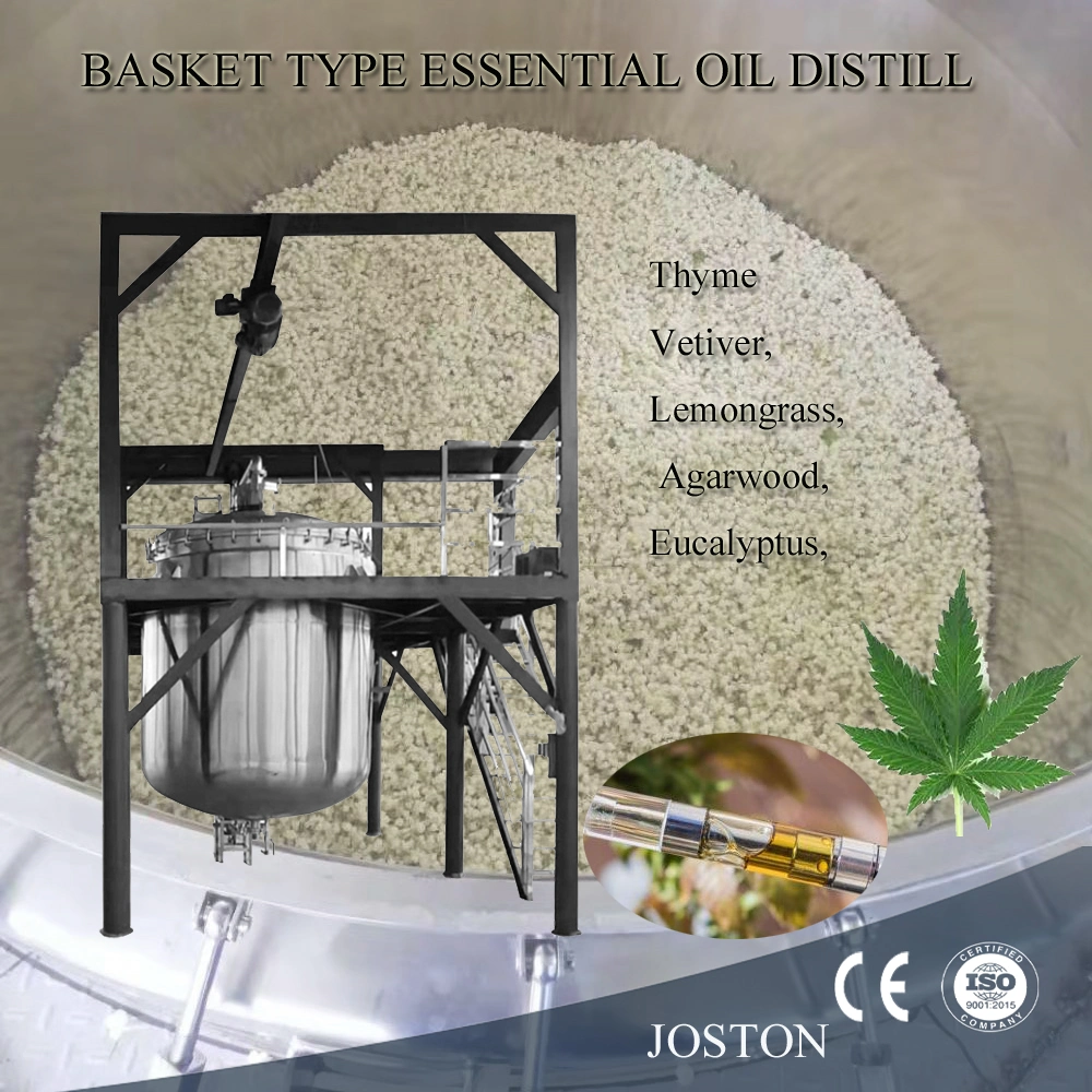 Joston Vetiver Thyme Plant Essential Oil Distillation Basket Type Pressure Steam Extraction Tank