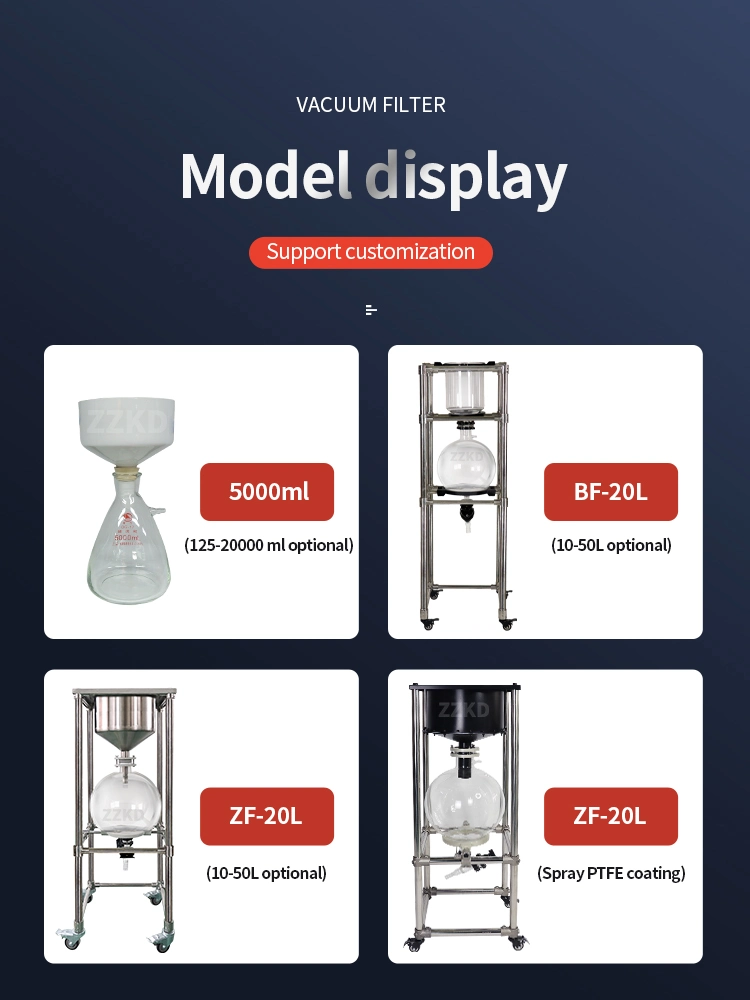 Lab Vacuum Filter Vacuum Nutsche Filter Price Vacuum Filter with SUS Funnel for Filtering